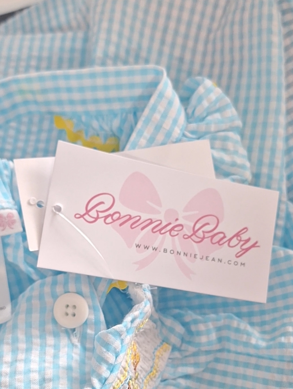 Bonnie Baby Gingham Smocked Dress - Picture 5 of 8